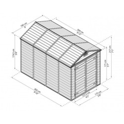 Abri de jardin en polycarbonate Gris Skylight Deco 5,28m² Palram - Canopia