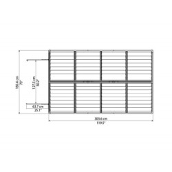 Abri de jardin en polycarbonate Gris Skylight Deco 5,28m² Palram - Canopia