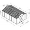 Abri de jardin 17,2m² en polycarbonate sans plancher YUKON Palram - Canopia