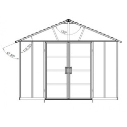 Abri de jardin 17,2m² en polycarbonate avec plancher YUKON Palram - Canopia