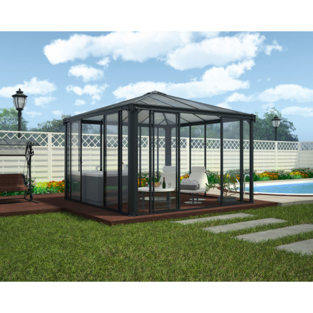 Pergola fermée Ledro 3600 en aluminium et polycarbonate - Canopia