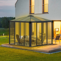 Pergola fermée Ledro 3600 en aluminium et polycarbonate - Canopia