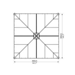 Pergola fermée Ledro 3600 en aluminium et polycarbonate - Canopia