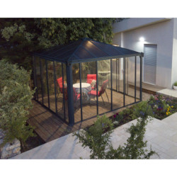 Pergola fermée Ledro 3600 en aluminium et polycarbonate - Canopia