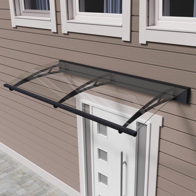 Marquise porte d'entrée transparente acier AQUILA™ 1500 – Palram - Canopia