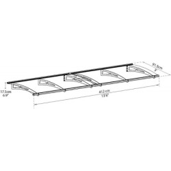 Marquise porte d'entrée transparente AQUILA™ 4100 - Palram - Canopia