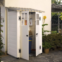 Abri monopente en PVC 1,32m² + plancher Evo Tuscany 100 – Garofalo