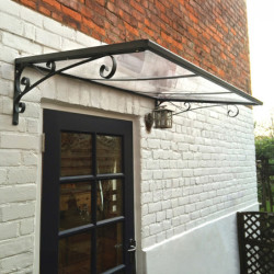 Marquise porte d'entrée en polycarbonate 2 mm VENUS™ 1350 – Palram - Canopia