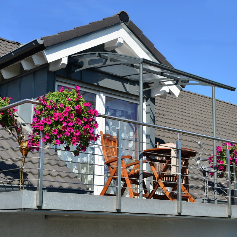 Marquise porte d'entrée en acrylique transparent Vega™ 2000 Palram - Canopia