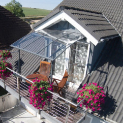 Marquise porte d'entrée en acrylique transparent Vega™ 2000 Palram - Canopia