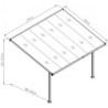 Pergola adossée en alu laqué blanc ajustable - 3,75x2,55m X-METAL