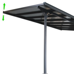 Pergola adossée en alu laqué blanc ajustable - 3,75x2,55m X-METAL
