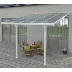 Pergola ajustable en aluminium laqué blanc 3,05x3,14m X-METAL