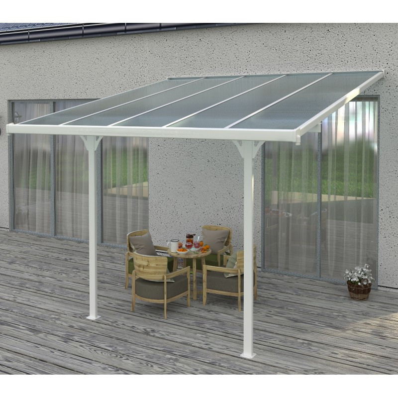 Pergola ajustable en aluminium laqué blanc 3,05x3,14m X-METAL