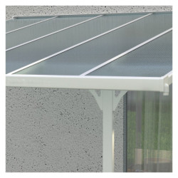 Pergola ajustable en aluminium laqué blanc 3,05x3,14m X-METAL