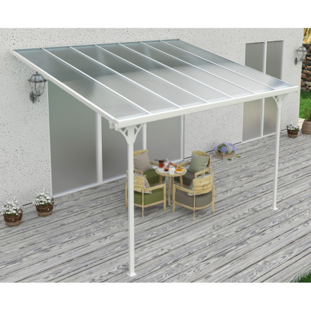 Pergola ajustable en aluminium laqué blanc 3,05x4,36m X-METAL