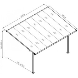 Pergola ajustable en aluminium laqué blanc 3,05x4,36m X-METAL