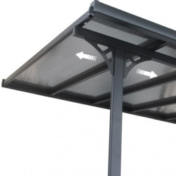 Pergola ajustable en aluminium laqué blanc 3,05x4,36m X-METAL