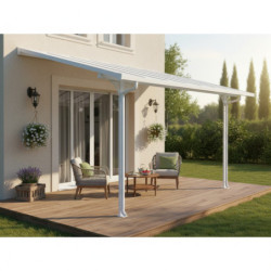 Pergola ajustable en aluminium laqué blanc 3,05x4,36m X-METAL