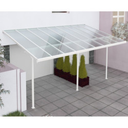 Pergola ajustable en aluminium laqué blanc 3,05x5,57m X-METAL