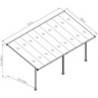 Pergola ajustable en aluminium laqué blanc 3,05x5,57m X-METAL