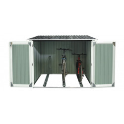 Abri 3 vélos, 3,32m² en métal anthracite + Kit d'ancrage X-METAL