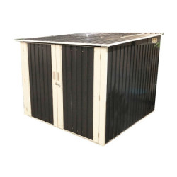 Abri 3 vélos, 3,32m² en métal anthracite + Kit d'ancrage X-METAL