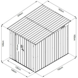 Abri 3 vélos, 3,32m² en métal anthracite + Kit d'ancrage X-METAL