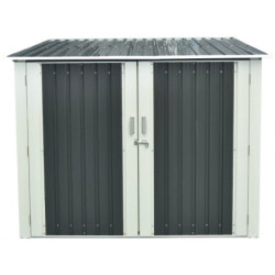 Abri 3 vélos, 3,32m² en métal anthracite + Kit d'ancrage X-METAL