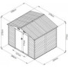 Abri de jardin 6,62m² métal aspect bois + kit d'ancrage - X-METAL