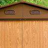 Abri de jardin 6,62m² métal aspect bois + kit d'ancrage - X-METAL