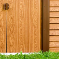 Abri de jardin 6,62m² métal aspect bois + kit d'ancrage - X-METAL