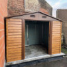 Abri de jardin 6,62m² métal aspect bois + kit d'ancrage - X-METAL