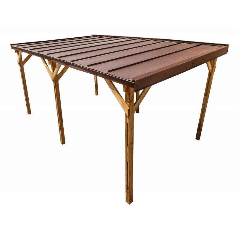 Carport Gardy Shelter 16m² en bois traité insecticide et fongicide