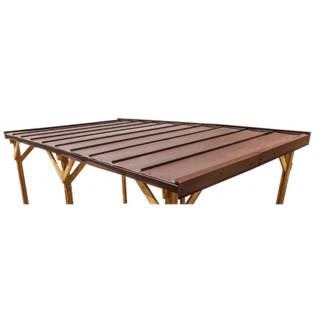 Tuiles métalliques marrons - Carport 3x5,2m GardyShelter