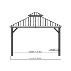 Pergola alu anthracite et acier galvanisé Messina 3,63x4,83m SOJAG