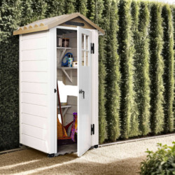 Abri de jardin 0,93m² en PVC + plancher Evo Tuscany 80 – Garofalo