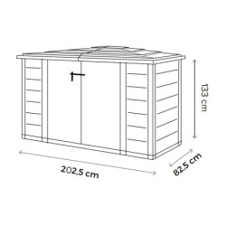 Coffre de jardin en résine  avec plancher 1800L BOX EVO 200 – Garofalo
