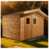 Abri de jardin en bois thermowood 10,60m² + toit acier - HABRITA