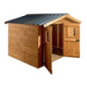 Abri de jardin en bois thermowood 10,60m² + toit acier - HABRITA