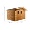 Abri de jardin en bois thermowood 10,60m² + toit acier - HABRITA