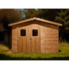 Abri de jardin en bois thermowood 10,60m² + toit acier - HABRITA