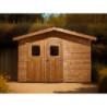 Abri de jardin en bois thermowood 10,60m² + toit acier - HABRITA