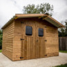 Abri de jardin en bois thermowood 10,60m² + toit acier - HABRITA