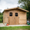 Abri de jardin en bois thermowood 10,60m² + toit acier - HABRITA