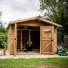 Abri de jardin en bois thermowood 10,60m² + toit acier - HABRITA