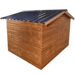 Abri de jardin en bois thermowood 10,60m² + toit acier - HABRITA