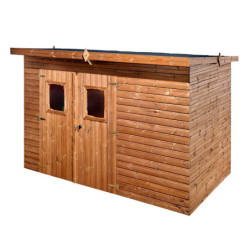 Abri de jardin thermowood 6,45m² toit plat Onduline Theora HABRITA