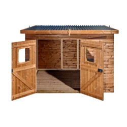 Abri de jardin thermowood 6,45m² toit plat Onduline Theora HABRITA