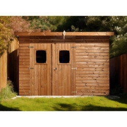 Abri de jardin thermowood 6,45m² toit plat Onduline Theora HABRITA